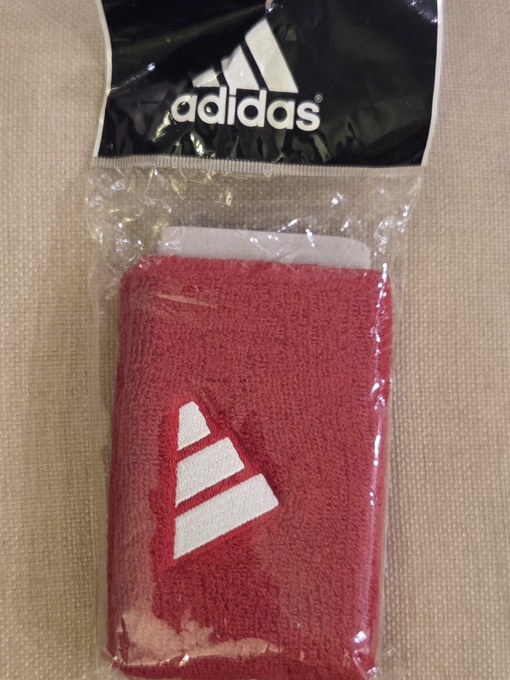 adidas Red Athletic Wristband with White Logo